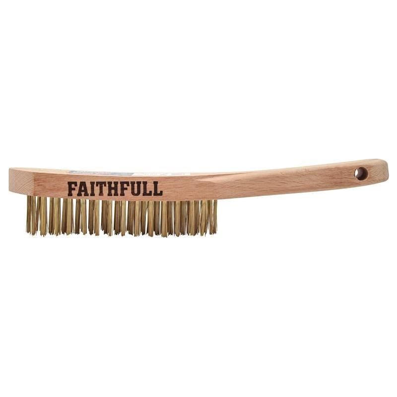 Faithfull Brass Scratch Brush, Four Row Faithfull - Dynamic Drive