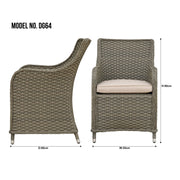 Dellonda Chester Rattan Wicker Outdoor Garden Dining Chairs 2pc DG64 Dellonda - Dynamic Drive