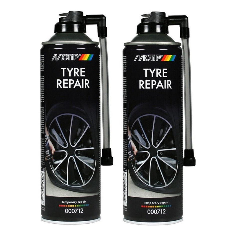 2x Motip Emergency Instant Puncture Tyre Repair Aerosol Weld Seal Leak 500ml Motip  - Dynamic Drive