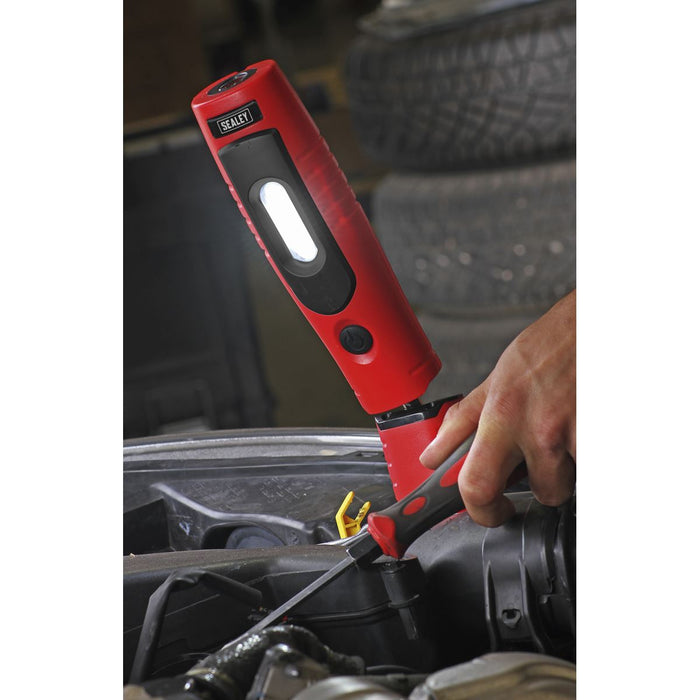 Sealey Red Rechargeable 360° Inspection Lamp 7 SMD+3W LED Lithium-ion Sealey  - Dynamic Drive