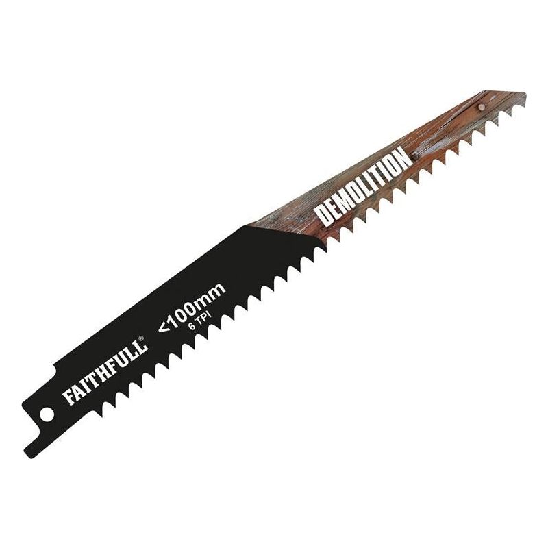 Faithfull S1111DF Bi-Metal Sabre Saw Blade Demolition 228mm 6 TPI (Pack of 5) Faithfull - Dynamic Drive