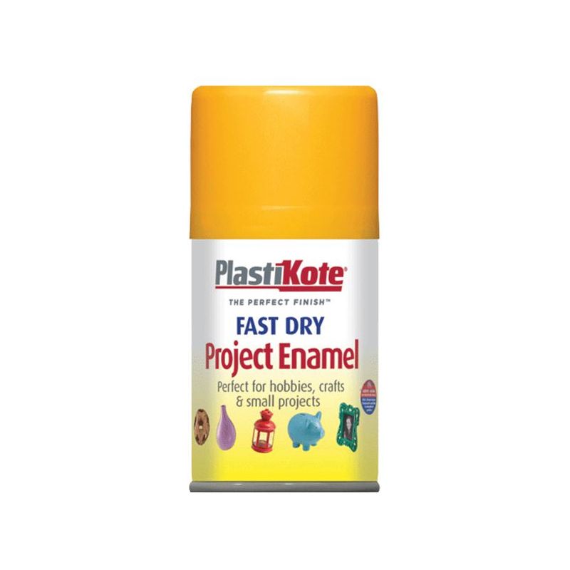 Plastikote Fast Dry Enamel Aerosol Sunshine Yellow 100ml PlastiKote - Dynamic Drive
