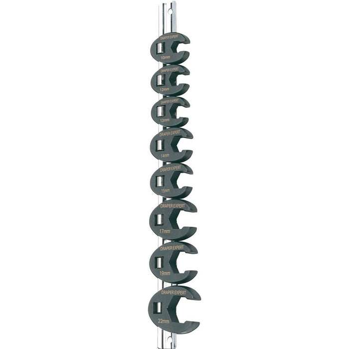 Draper Metric Crow Foot Spanner Set on a Metal Rail, 3/8" Sq. Dr. (8 Piece) Draper - Dynamic Drive