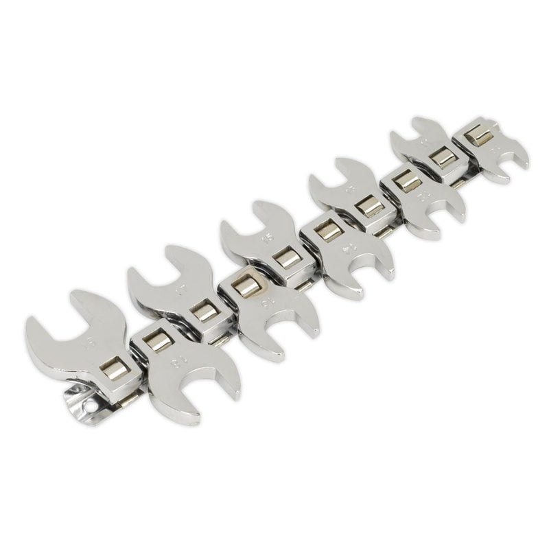 Sealey Crow's Foot Open-End Spanner Set 10pc 3/8"Sq Drive Metric S0866 Sealey - Dynamic Drive