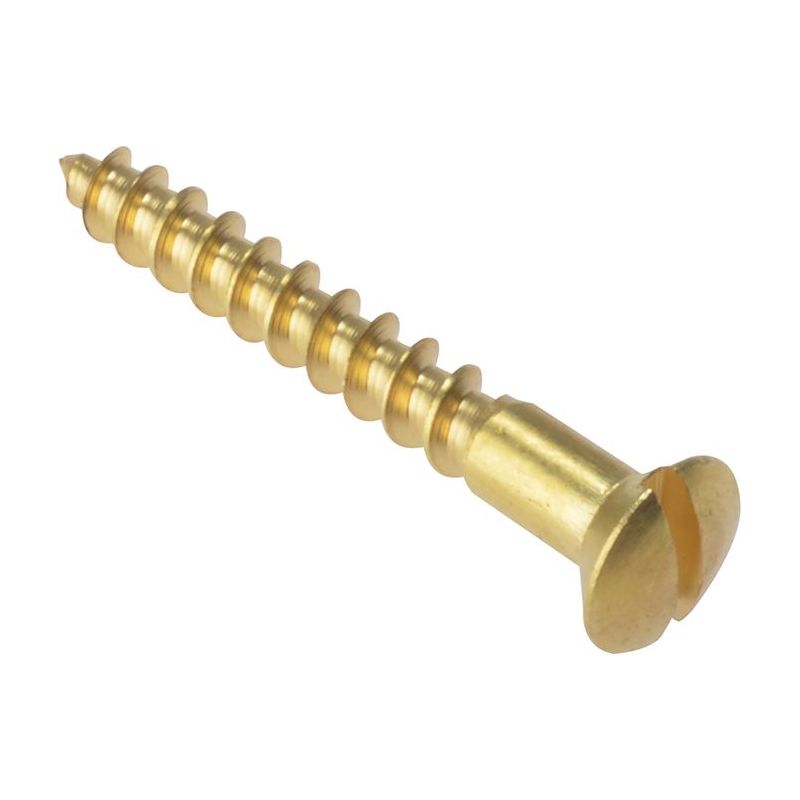 Forgefix Wood Screw Slotted Raised Head ST Solid Brass 1.1/2in x 8 Box 200 ForgeFix - Dynamic Drive