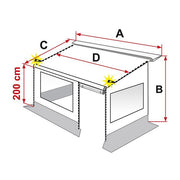 Fiamma Caravanstore Zip Top Canopy XL 410 Royal Grey Fabric Caravan 06771F02R Fiamma  - Dynamic Drive