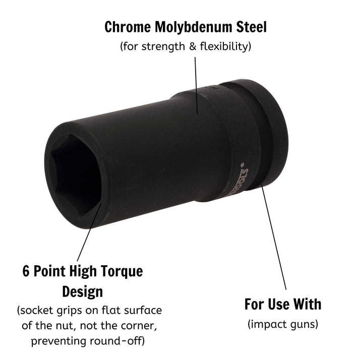 Teng Tools 1" Deep Thinwall Impact Socket DIN Metric 33mm Teng Tools - Dynamic Drive