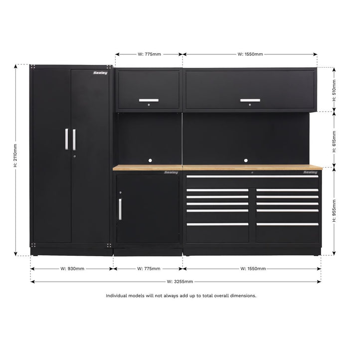 Sealey Premier Premier Storage System with Oak Worktop 3.3m APMSCOMBO2W Sealey Premier - Dynamic Drive