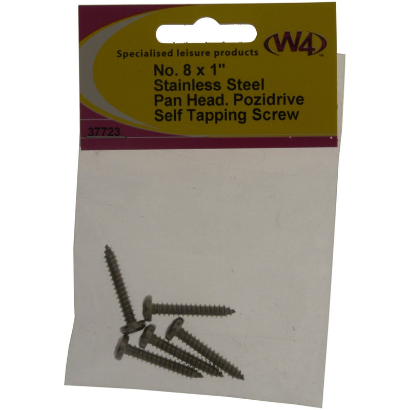 MDS1203 W4 No. 8 x 1 Self Tapping Stainless Steel Pan head 5 pack 37723 W4 - Dynamic Drive