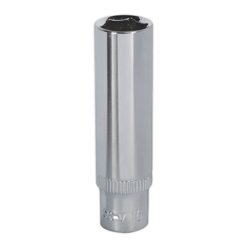 Sealey WallDrive Socket 10mm Deep 1/4"Sq Drive Fully Polished SP1410D Sealey - Dynamic Drive