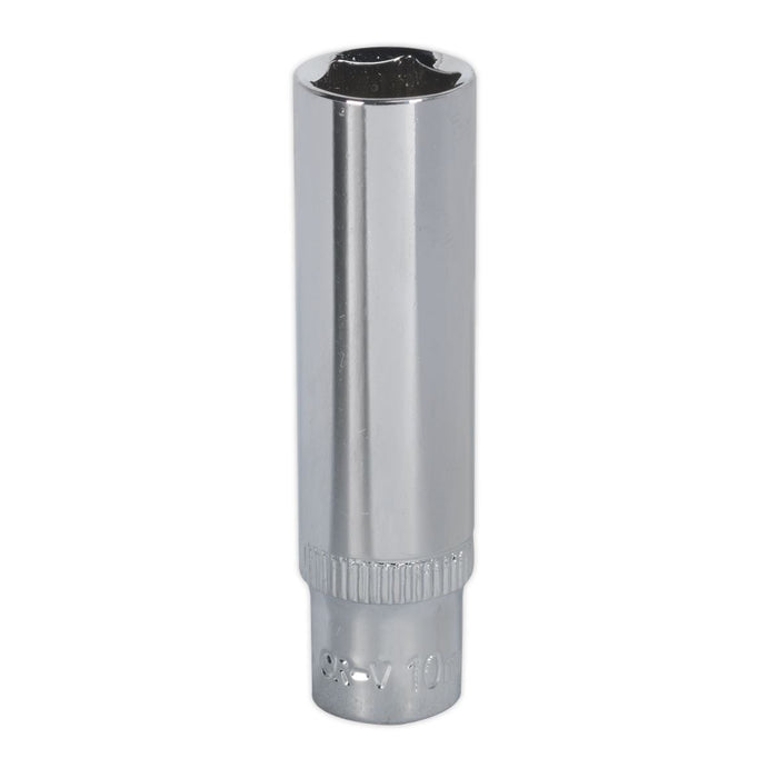 Sealey WallDrive Socket 10mm Deep 1/4"Sq Drive Fully Polished SP1410D Sealey - Dynamic Drive