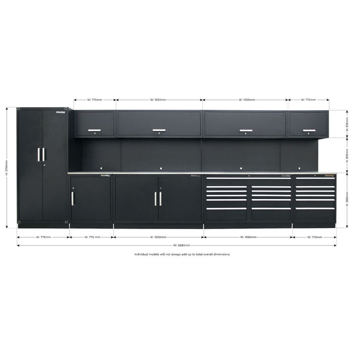 Sealey Premier Premier Storage System with Stainless Worktop 5.6m APMSSTEEL Sealey Premier - Dynamic Drive