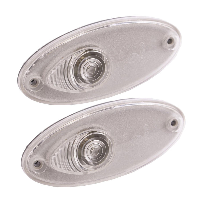2x Hella Clear White Oval Front Marker Light Hella - Dynamic Drive