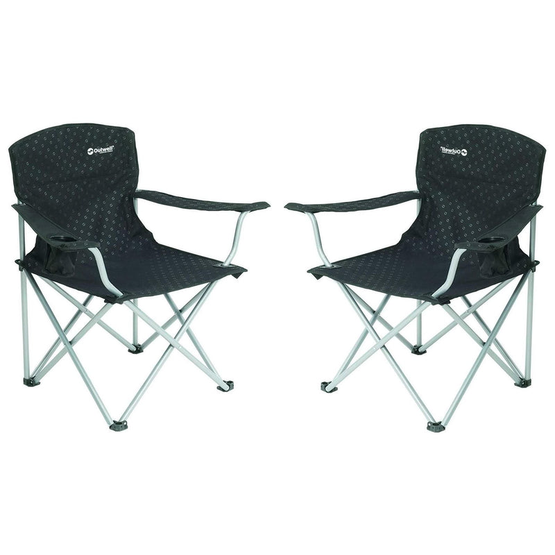 2x Outwell Catamarca Folding Chair Camping Caravan Fishing Black 2022 125kg Outwell - Dynamic Drive