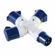 3 Way 16 Amp 240V Electric Mains Hook Up Adaptor Splitter for Caravans or Motorhomes Crusader - Dynamic Drive
