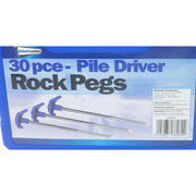 30 x Pile Driver Rock Pegs Caravan Tent Awning Thread Steel Drill by Streetwize Leisurewize - Dynamic Drive