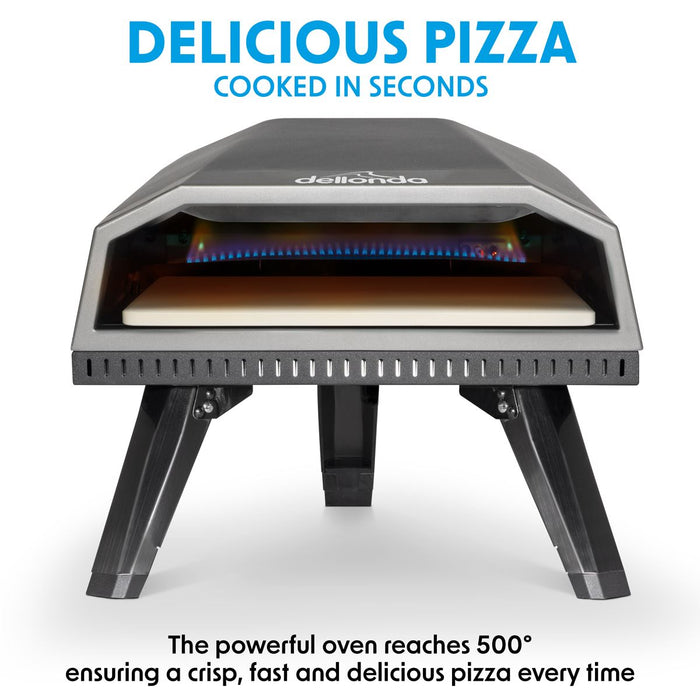 Dellonda Gas Pizza Oven with Water-Resistant Cover/Carry Bag & 12" Pizza Peel Dellonda  - Dynamic Drive