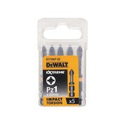 Dewalt Power Tools Extreme Impact Torsion Bits PZ1 x 50mm (Pack 5) DeWALT Power Tools - Dynamic Drive