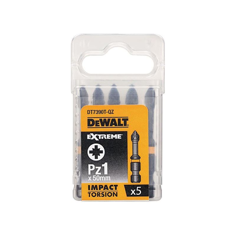 Dewalt Power Tools Extreme Impact Torsion Bits PZ1 x 50mm (Pack 5) DeWALT Power Tools - Dynamic Drive