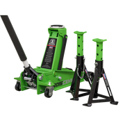Sealey Trolley Jack 3 Tonne with Super Rocket Lift & AXLe Stands (Pair) 3 Tonne Sealey - Dynamic Drive