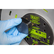 Sealey 50m Cable Reel with Thermal Trip 4 x 230V - Hi-Vis Green BCR50G Sealey - Dynamic Drive