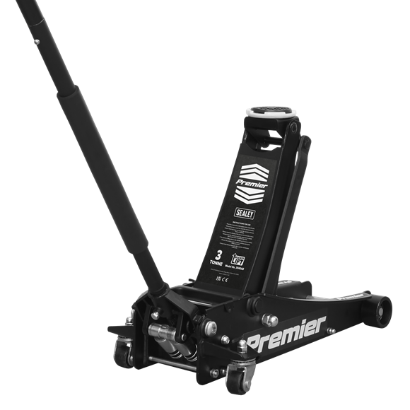 Sealey Trolley Jack 3 Tonne Rocket Lift Black 3040AB Sealey - Dynamic Drive
