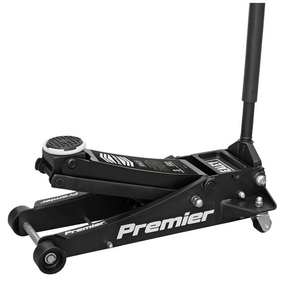 Sealey Trolley Jack 3 Tonne Rocket Lift Black 3040AB Sealey - Dynamic Drive