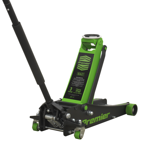 Sealey Trolley Jack 3 Tonne Rocket Lift Green 3040AG Sealey - Dynamic Drive