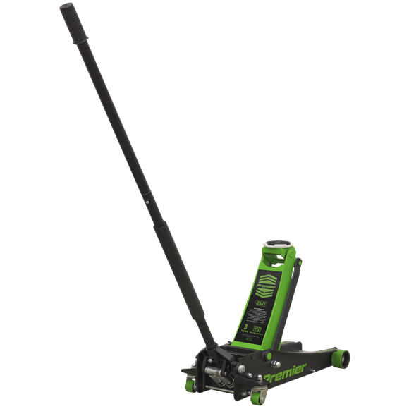Sealey Trolley Jack 3 Tonne Rocket Lift Green 3040AG Sealey - Dynamic Drive