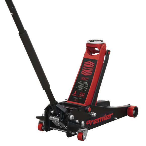 Sealey Trolley Jack 3 Tonne Rocket Lift Red 3040AR Sealey - Dynamic Drive