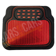 Shiney Red Metallic Checker Style Car Heavy Duty Black Rubber Set of 4 Mats Set Streetwize  - Dynamic Drive