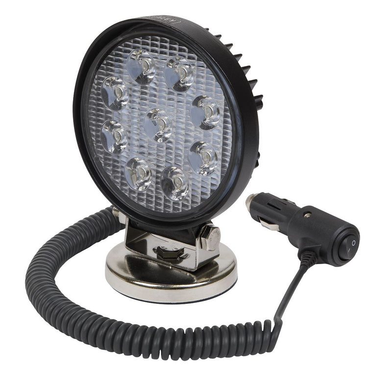 Sealey Round Worklight with Magnetic Base 27W SMD LED LED3RM Sealey - Dynamic Drive