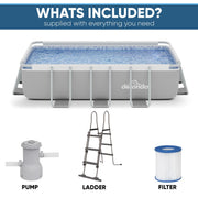Dellonda Deluxe Steel Frame Swimming Pool with Filter Pump 13ft DL21 Dellonda - Dynamic Drive