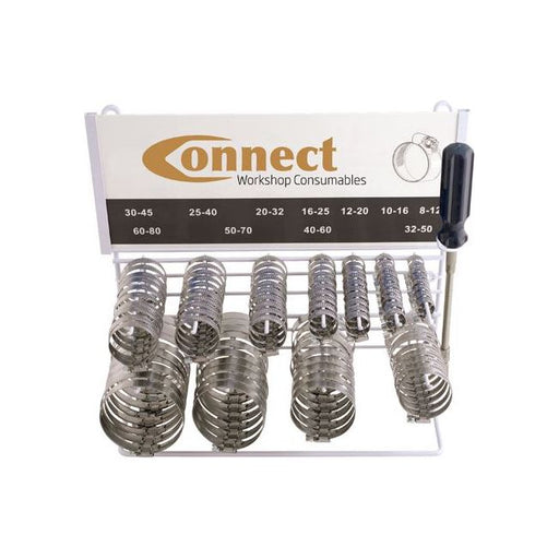 Connect Hose Clip Rack with Hose Clip Driver 110pc 31709 Tool Connection - Dynamic Drive