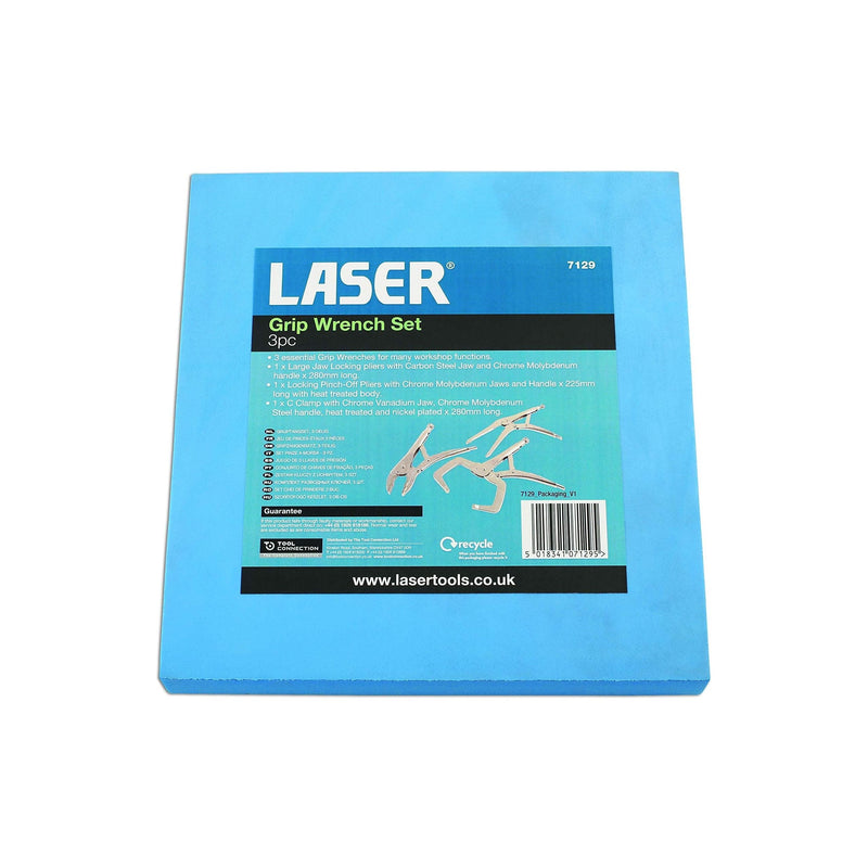 Laser Locking Grip Wrench & Clamp Set 3pc 7129 Laser - Dynamic Drive