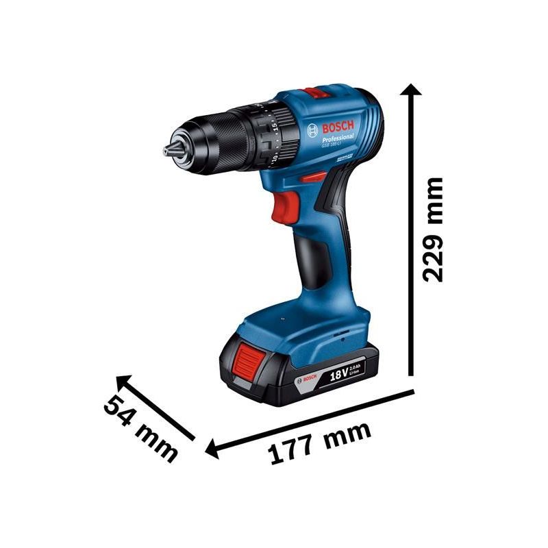Bosch GSB 18V-45 Professional Combi Drill 18V 2 x 2.0Ah Li-ion Bosch - Dynamic Drive