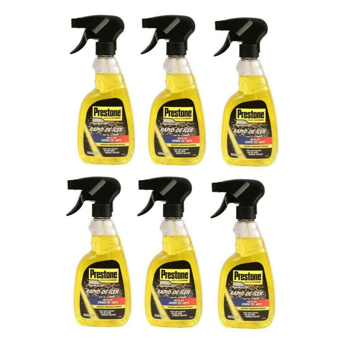 6x PRESTONE De-Icer 500ml Melts Windscreen Ice, Frost & Snow Fast -40c Deicer Prestone  - Dynamic Drive