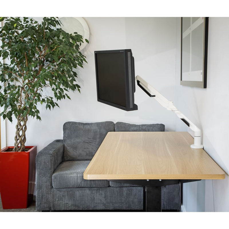Dellonda Adjustable Single Monitor Arm with 360 Rotation - White DH26 Dellonda - Dynamic Drive