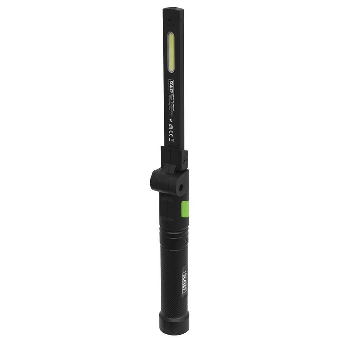 Sealey Rechargeable Aluminium Folding Pocket Light 2 COB & 1 SMD LED Sealey  - Dynamic Drive