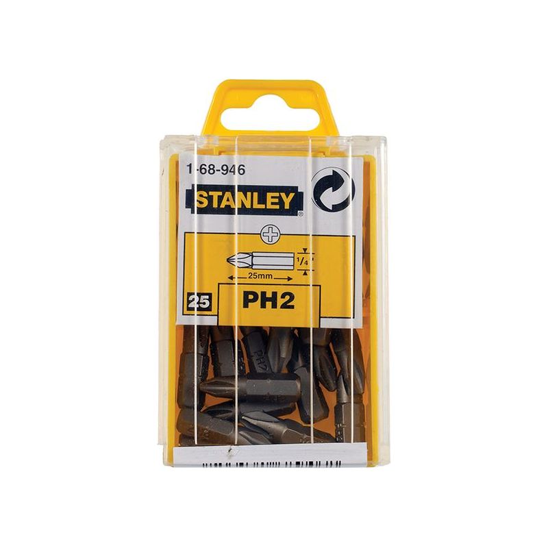 Stanley® Hand Tools Phillips Bits PH2 x 25mm (Box 25) STANLEY® Hand Tools - Dynamic Drive