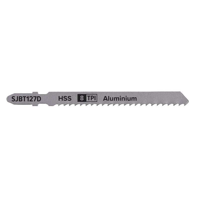 Sealey Jigsaw Blade Aluminium 100mm 8tpi Pack of 5 SJBT127D Sealey - Dynamic Drive