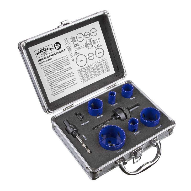 Sealey Hole Saw Kit 9pc Electricians WSEHSK Sealey - Dynamic Drive