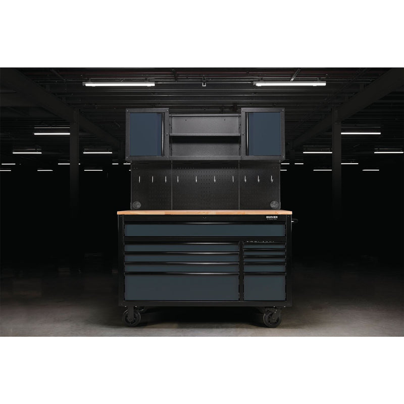 Draper BUNKER Roller Workstation with Workbench, 10 Drawer, 56", Grey Draper - Dynamic Drive