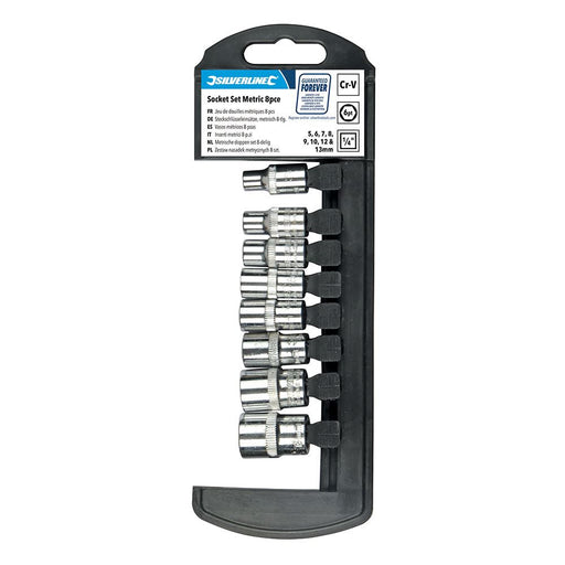 Silverline Socket Set 1/4" Drive Metric 6pt 8pce 5 - 13mm Silverline - Dynamic Drive