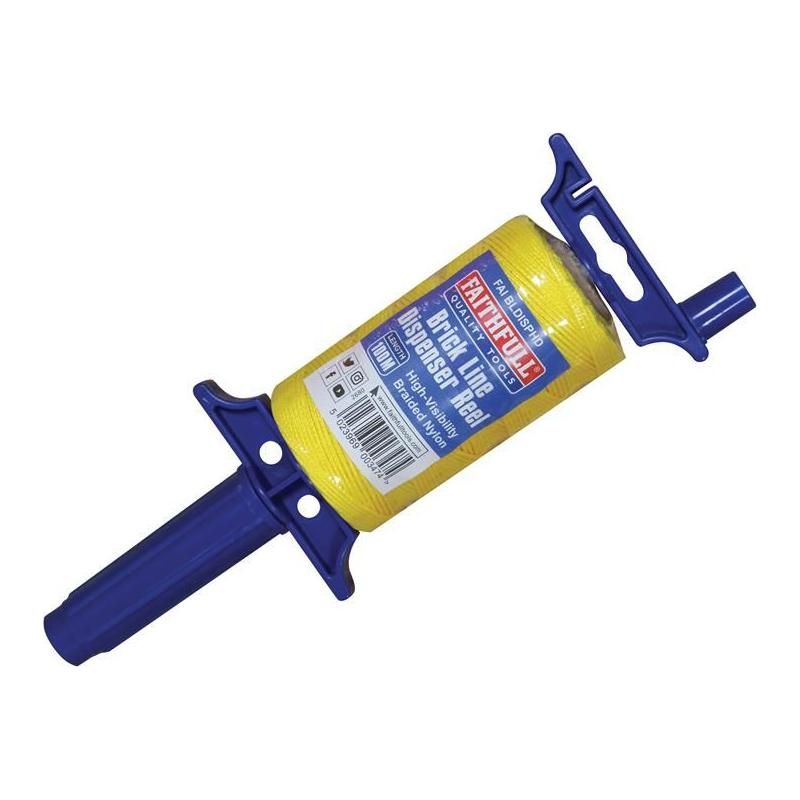 Faithfull Brick Line Dispenser Reel with Hi-Vis Line 100m (330ft) Faithfull - Dynamic Drive