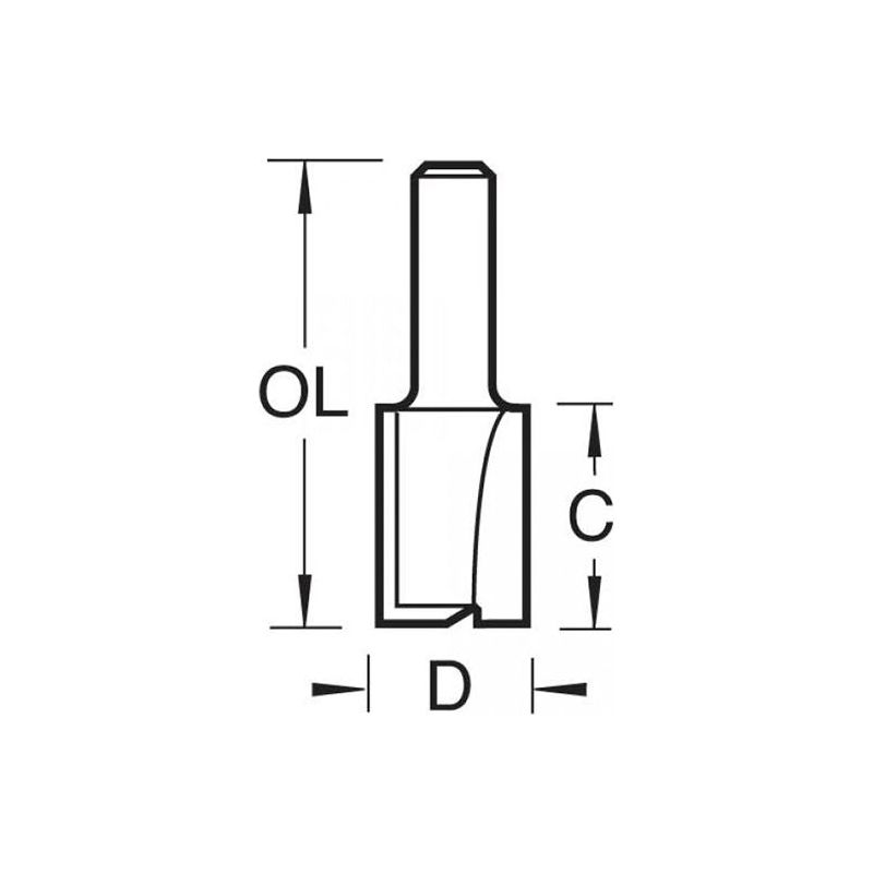 Trend 3/4 x 1/2 TCT Two Flute Cutter 8.0 x 19mm Trend - Dynamic Drive