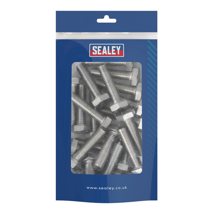 Sealey Stainless Steel Hex Head Set Screw DIN 933 - M10 X 40 A2 - Pack of 25 Sealey - Dynamic Drive