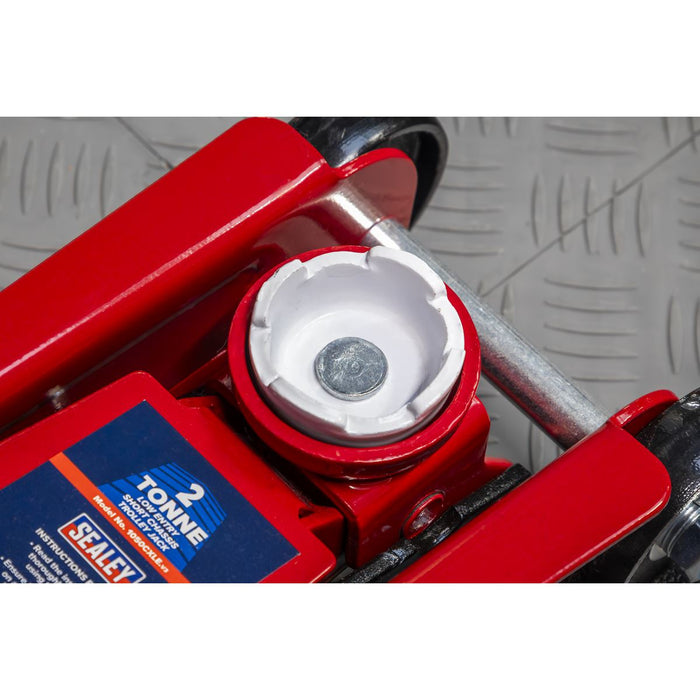 Sealey Low Profile Short Chassis Trolley Jack 2 Tonne 1050CXLE Sealey - Dynamic Drive