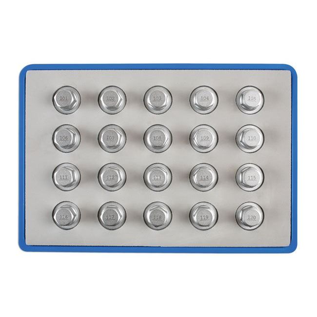 Laser Locking Wheel Nut Key Set 20pc - for Vauxhall, Opel 6861 Laser - Dynamic Drive