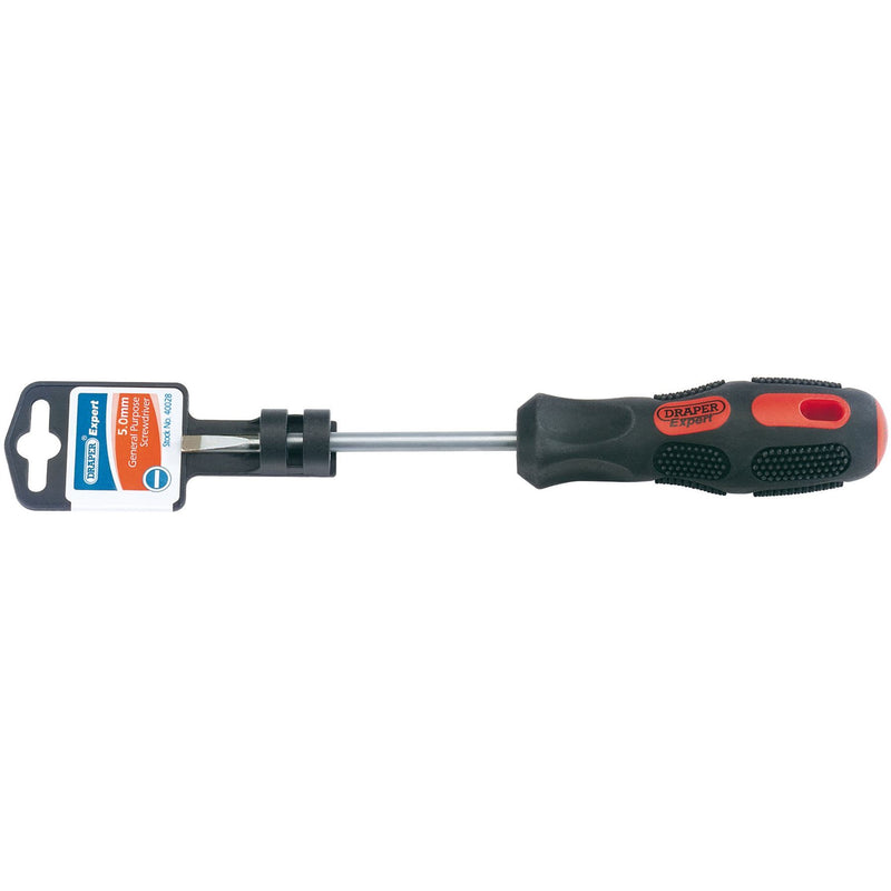 Draper Plain Slot Parallel Tip Screwdriver, 5 x 100mm 40028 Draper - Dynamic Drive